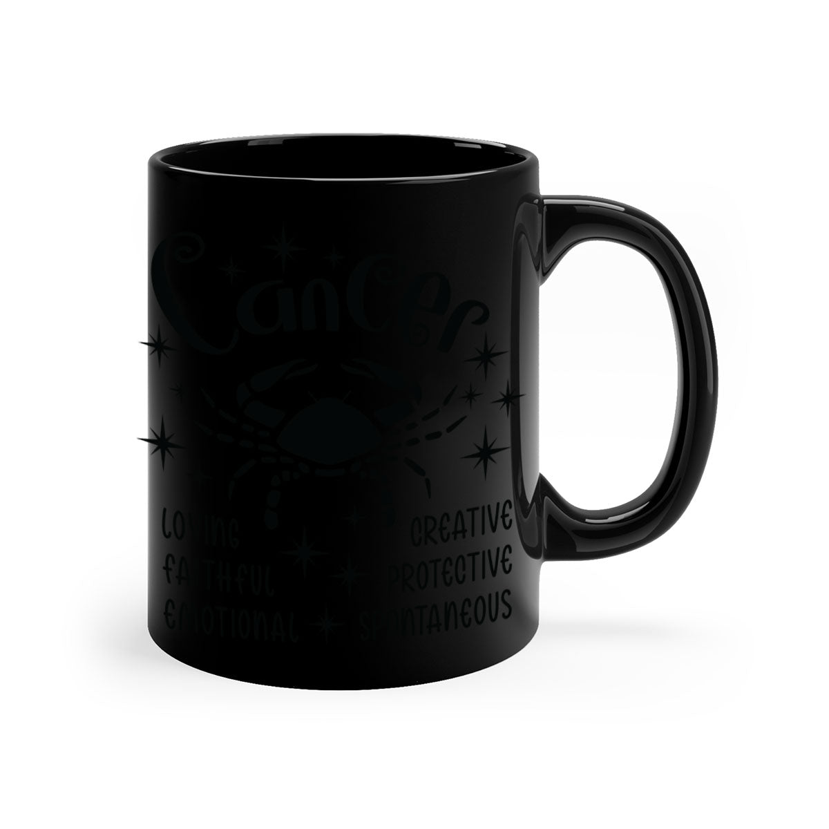 Cancer 144# zodiac mug with a glossy finish, featuring a colored handle and interior, available in five colors.