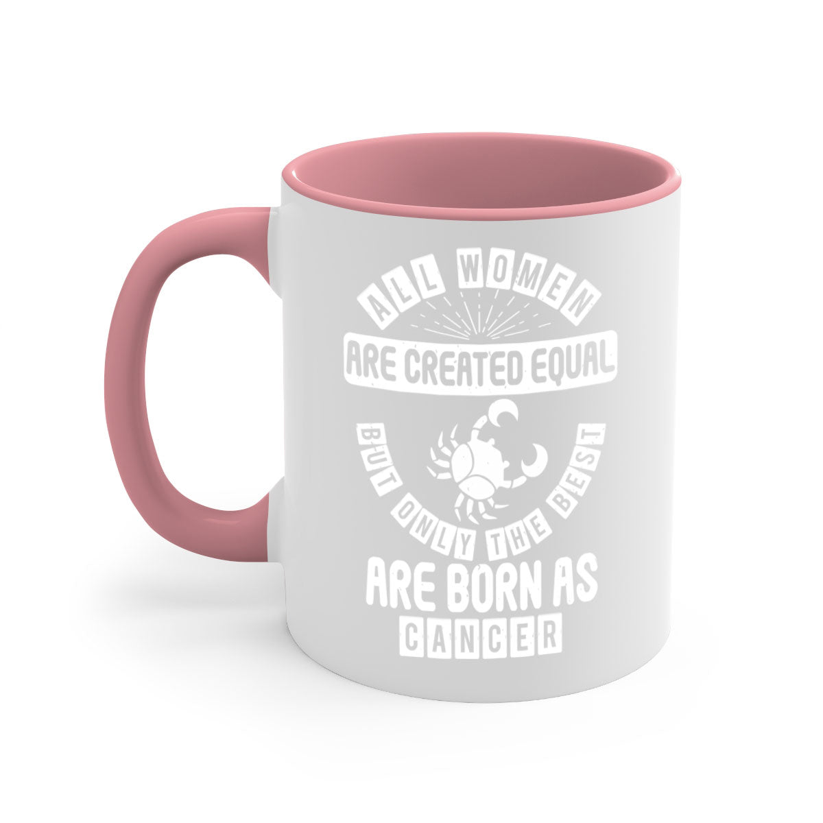 Cancer 145# Zodiac Mug with colored handle and glossy finish, available in multiple colors and sizes.