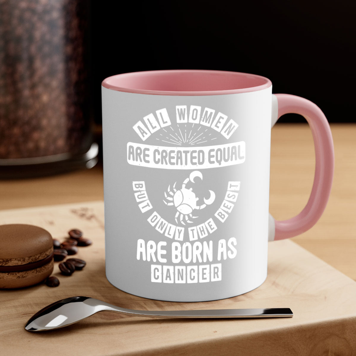 Cancer 145# Zodiac Mug with colored handle and glossy finish, available in multiple colors and sizes.