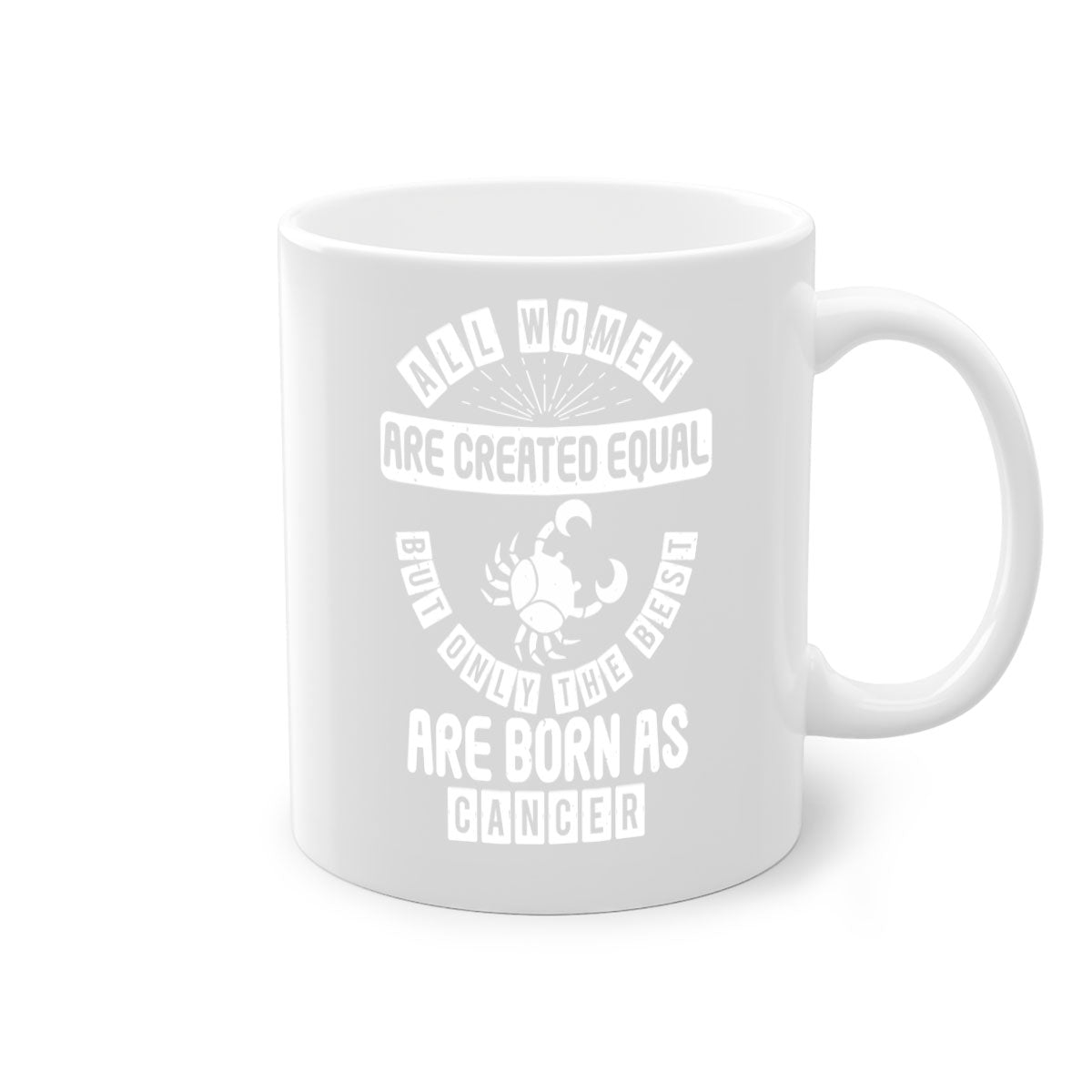 Cancer 145# Zodiac Mug with colored handle and glossy finish, available in multiple colors and sizes.