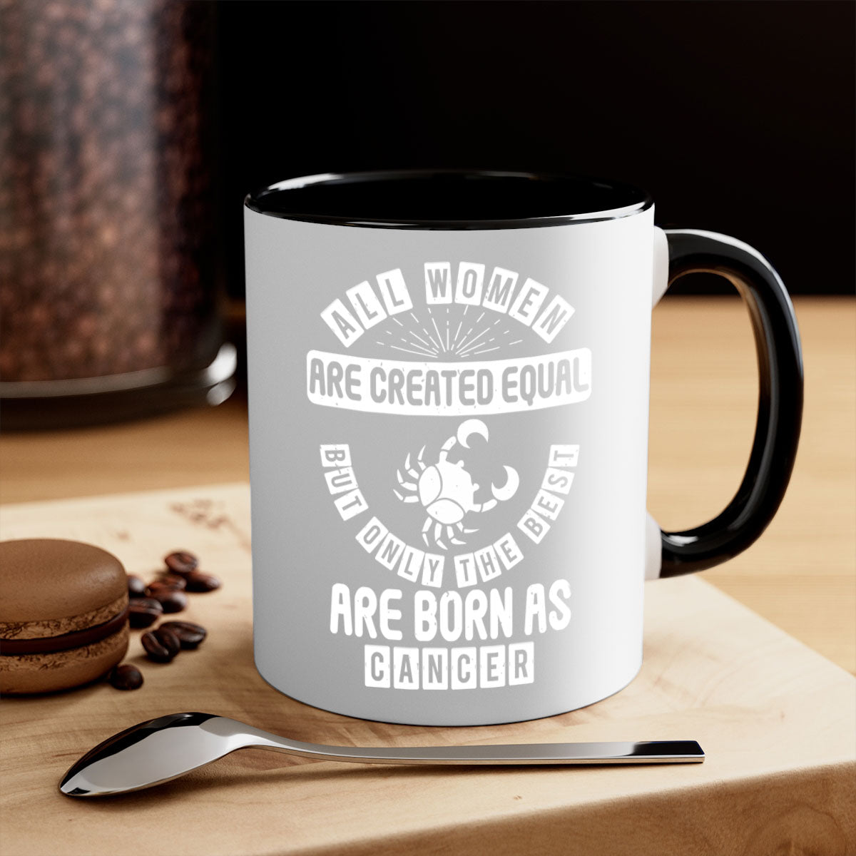 Cancer 145# Zodiac Mug with colored handle and glossy finish, available in multiple colors and sizes.