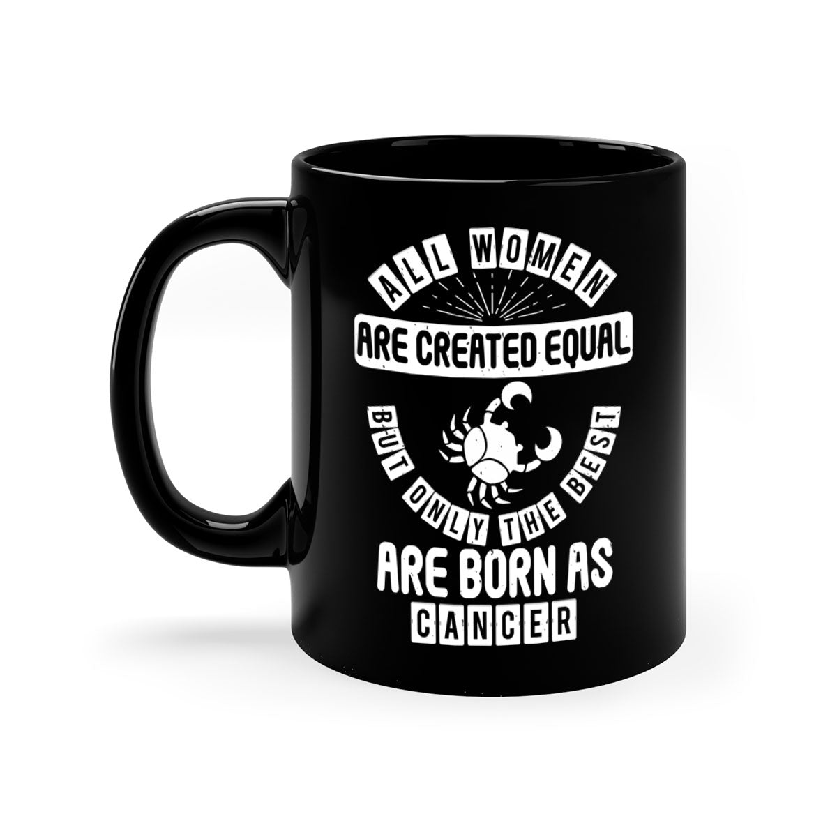 Cancer 145# Zodiac Mug with colored handle and glossy finish, available in multiple colors and sizes.