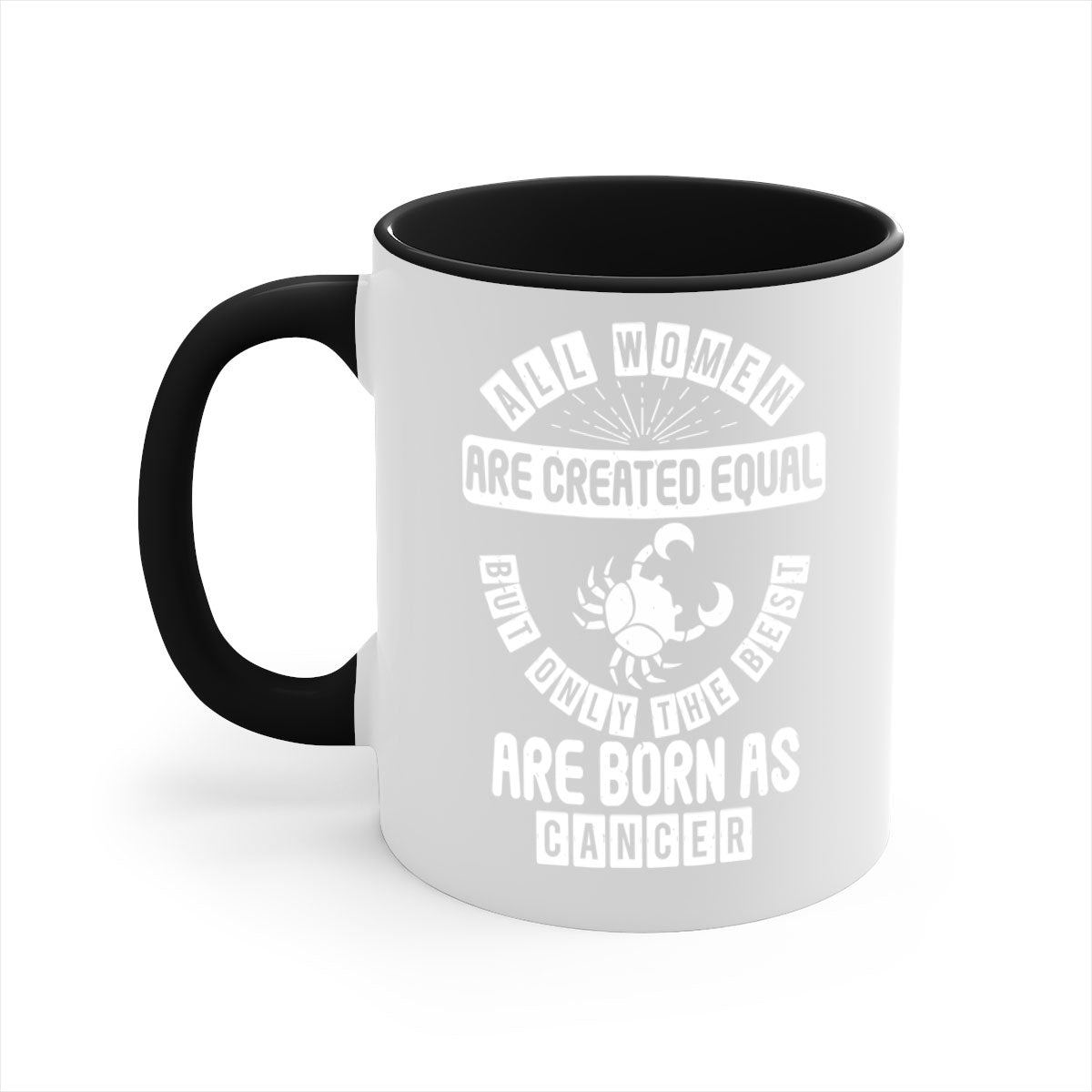 Cancer 145# Zodiac Mug with colored handle and glossy finish, available in multiple colors and sizes.