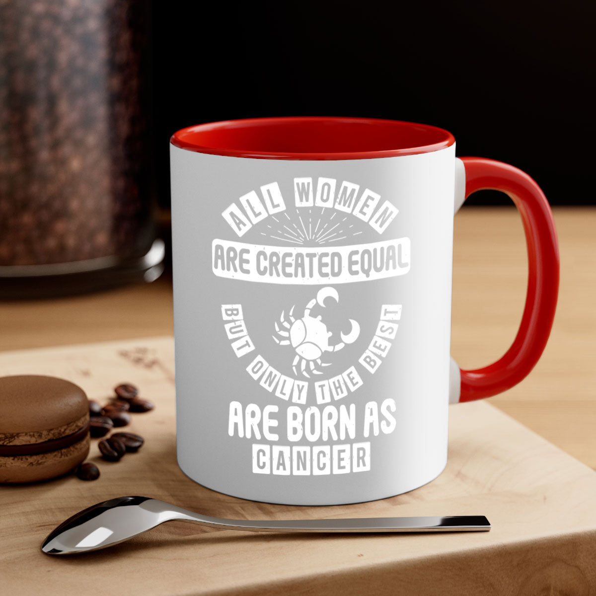 Cancer 145# Zodiac Mug with colored handle and glossy finish, available in multiple colors and sizes.