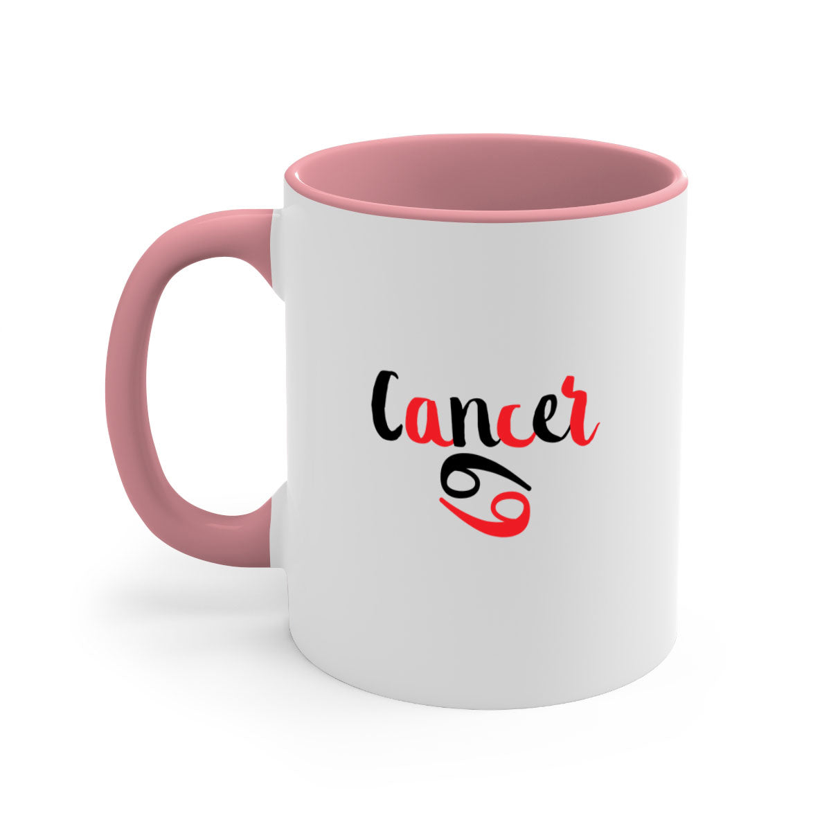 Cancer 152# zodiac mug with a glossy finish, featuring a colored handle and interior, available in five colors.