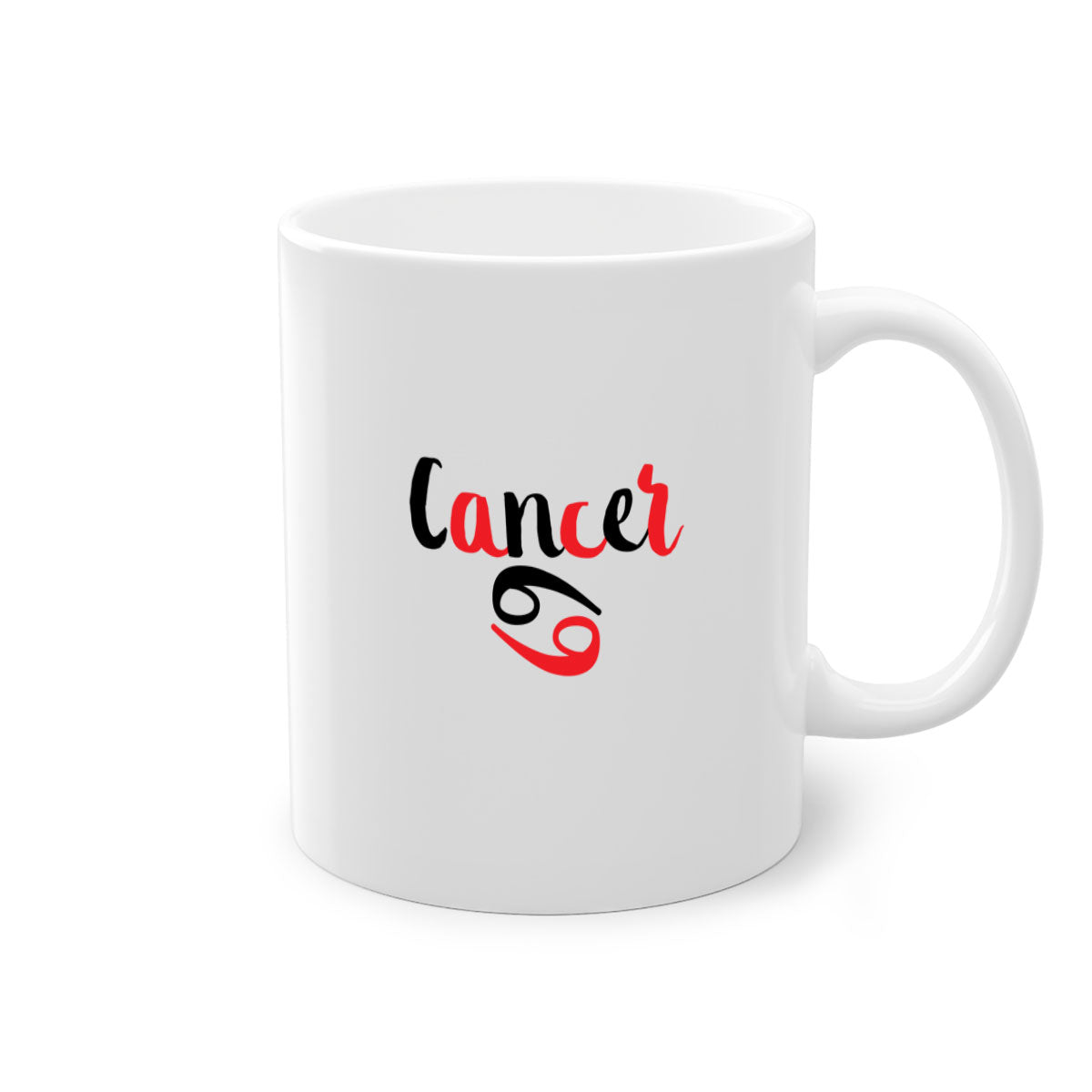 Cancer 152# zodiac mug with a glossy finish, featuring a colored handle and interior, available in five colors.