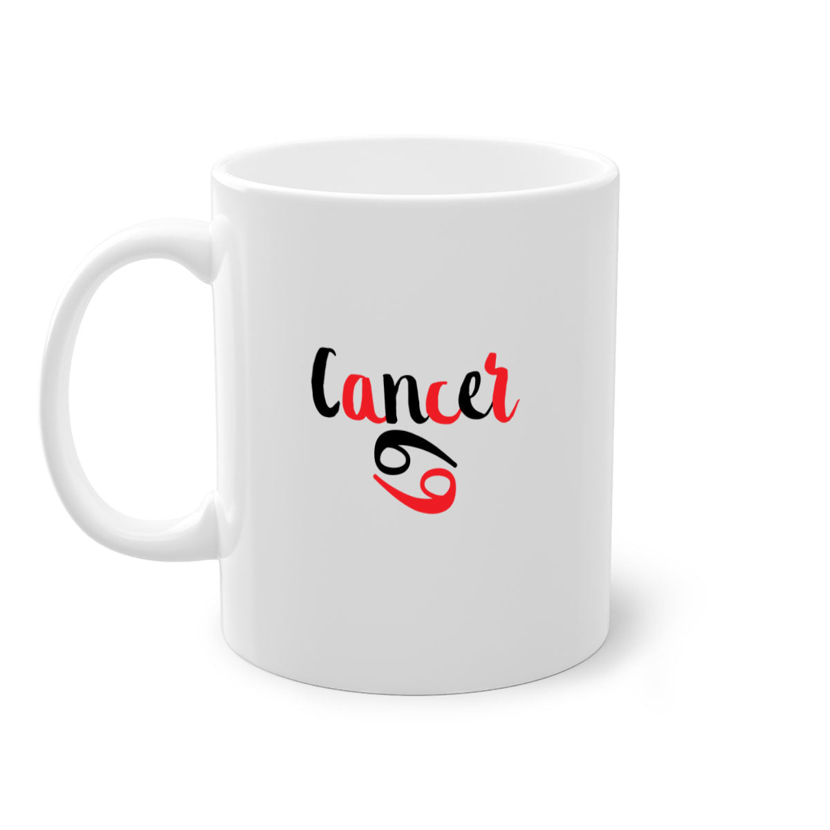 Cancer 152# zodiac mug with a glossy finish, featuring a colored handle and interior, available in five colors.