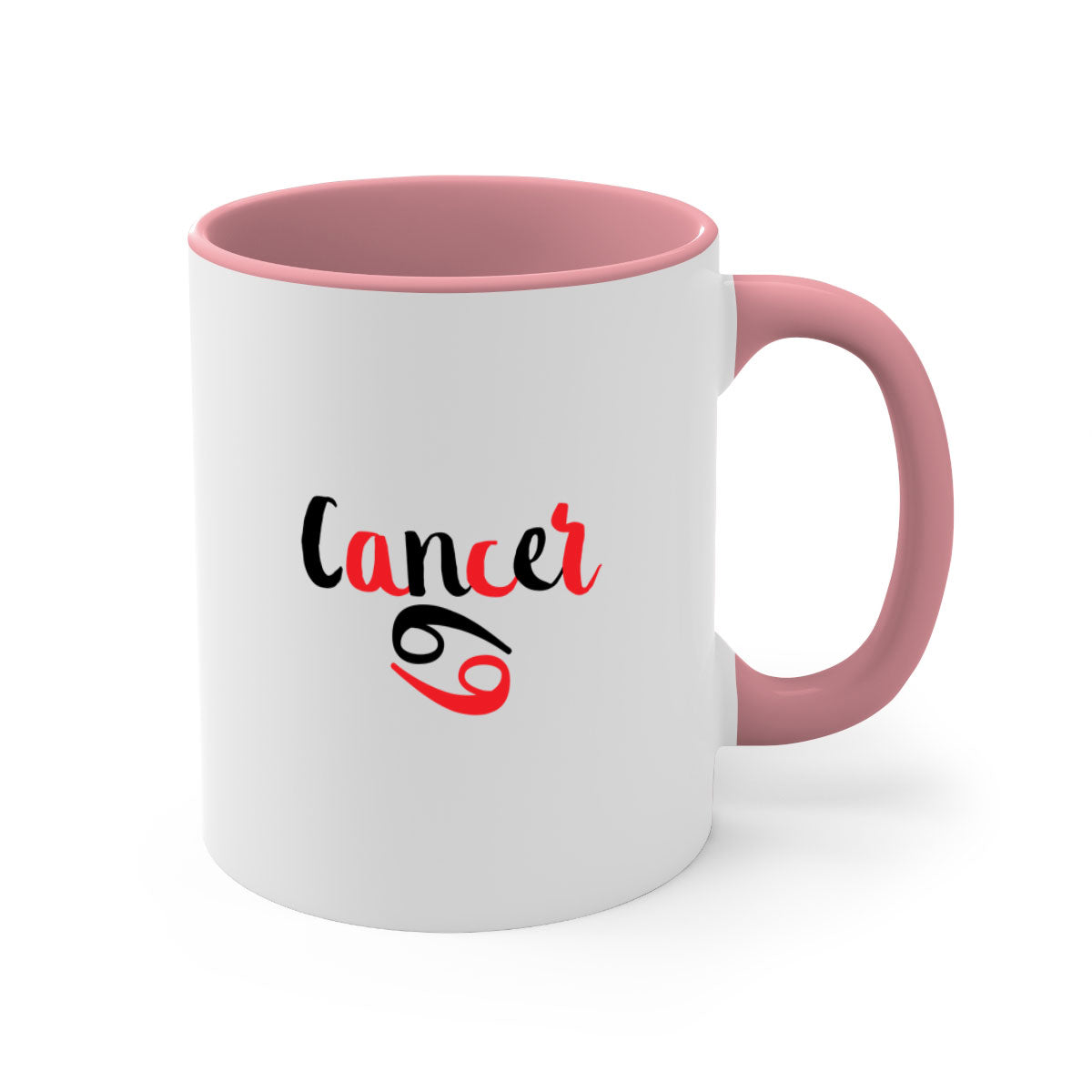 Cancer 152# zodiac mug with a glossy finish, featuring a colored handle and interior, available in five colors.