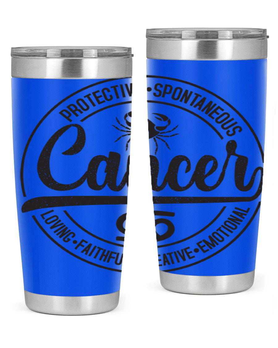 Cancer 153# Zodiac Tumbler in stainless steel with a stylish design, perfect for hot and cold beverages.