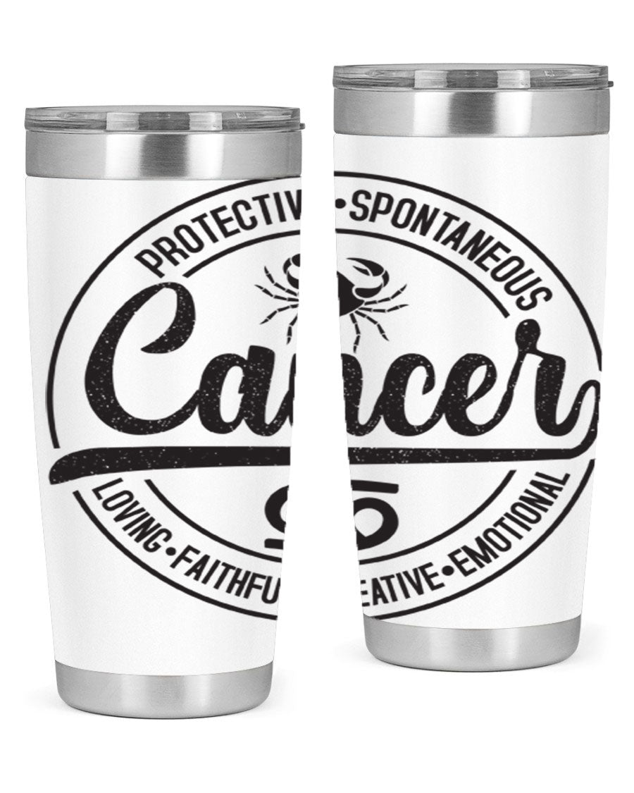 Cancer 153# Zodiac Tumbler in stainless steel with a stylish design, perfect for hot and cold beverages.