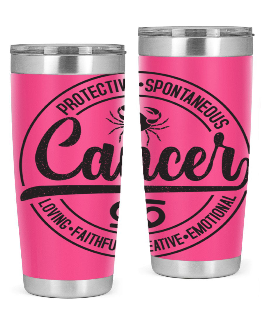 Cancer 153# Zodiac Tumbler in stainless steel with a stylish design, perfect for hot and cold beverages.