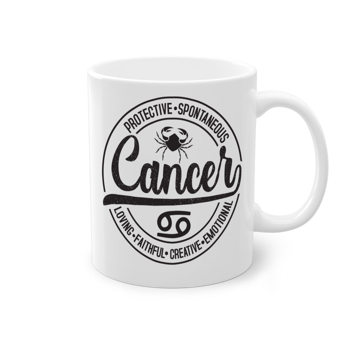 Cancer 153# Zodiac Mug with a glossy finish and colored handle, available in five vibrant colors.