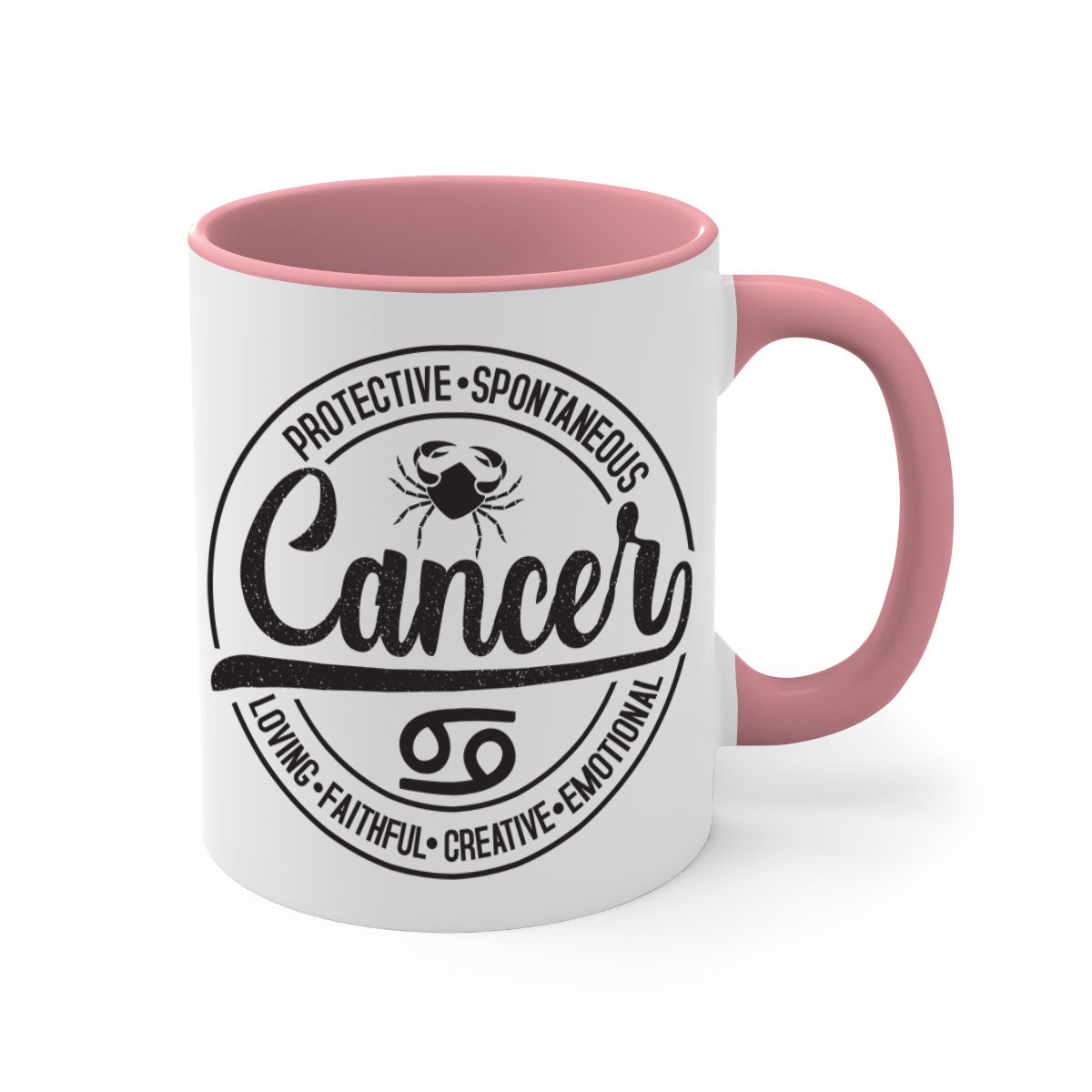 Cancer 153# Zodiac Mug with a glossy finish and colored handle, available in five vibrant colors.