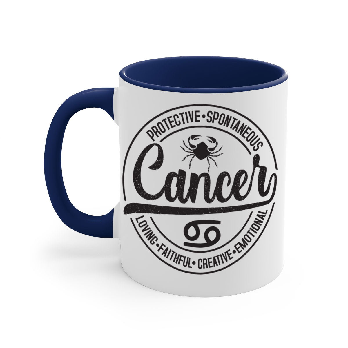 Cancer 153# Zodiac Mug with a glossy finish and colored handle, available in five vibrant colors.