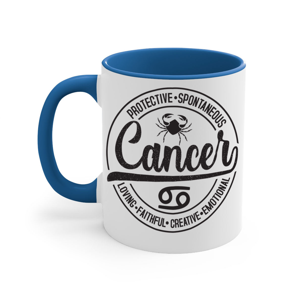 Cancer 153# Zodiac Mug with a glossy finish and colored handle, available in five vibrant colors.