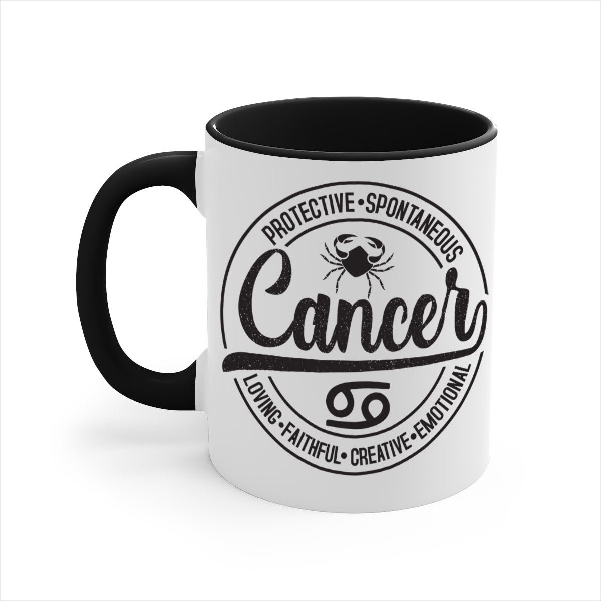 Cancer 153# Zodiac Mug with a glossy finish and colored handle, available in five vibrant colors.