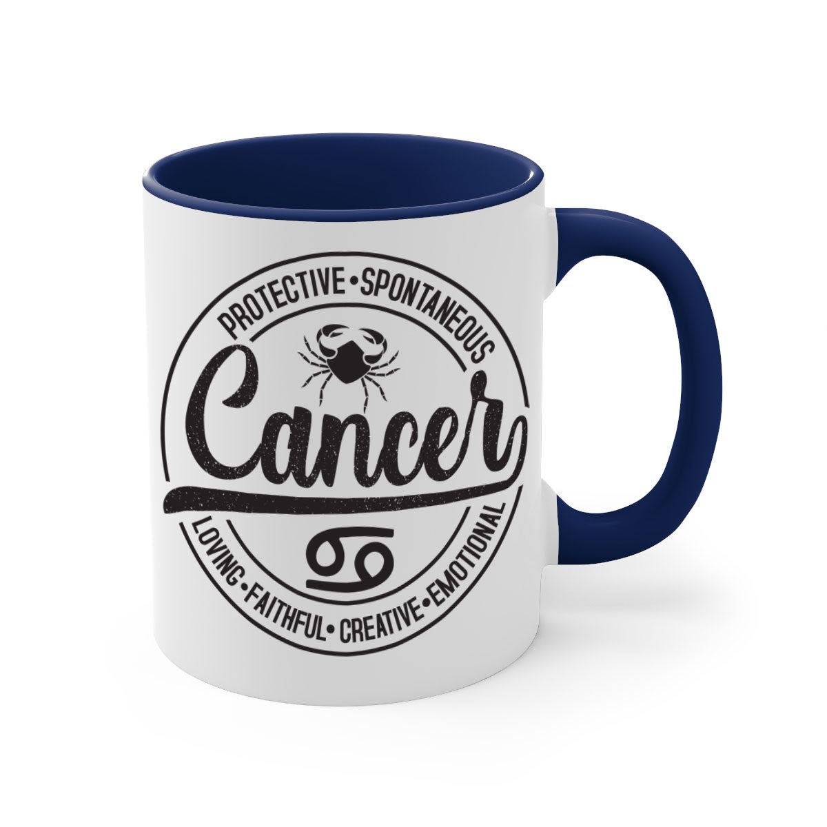 Cancer 153# Zodiac Mug with a glossy finish and colored handle, available in five vibrant colors.