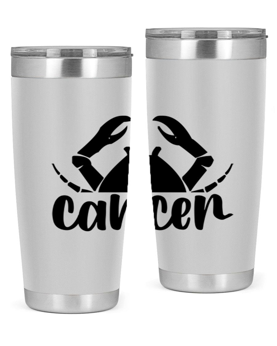 Cancer 156# Zodiac Tumbler in stainless steel with a stylish design, perfect for hot and cold beverages.