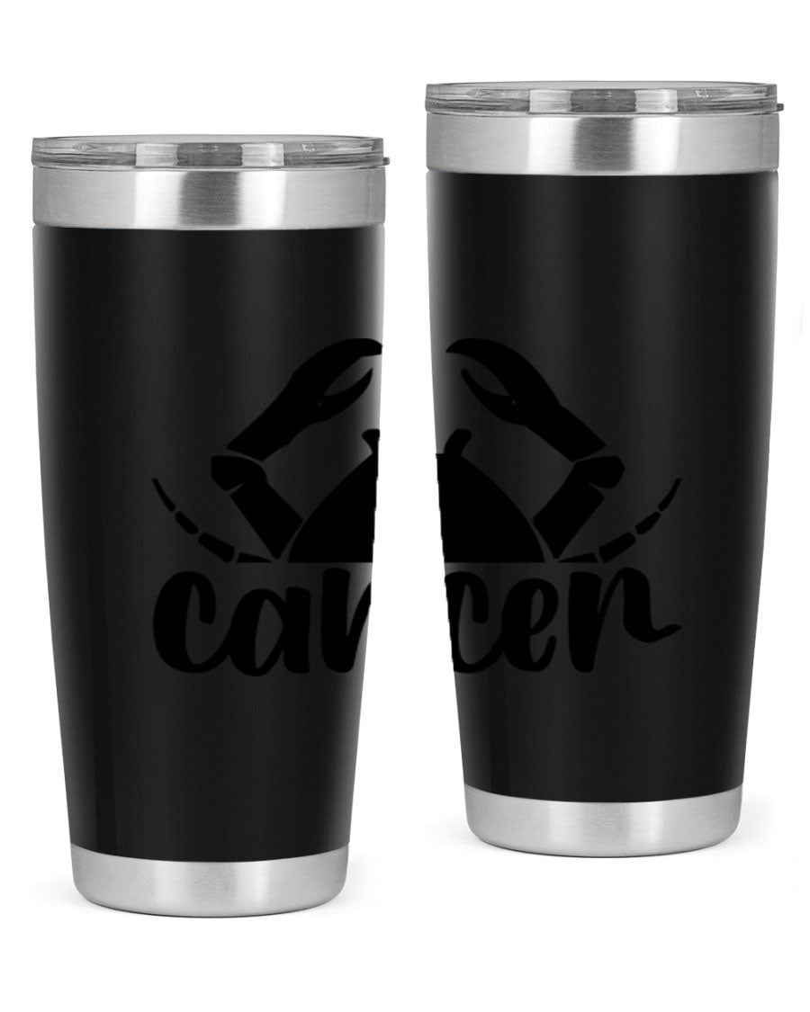 Cancer 156# Zodiac Tumbler in stainless steel with a stylish design, perfect for hot and cold beverages.