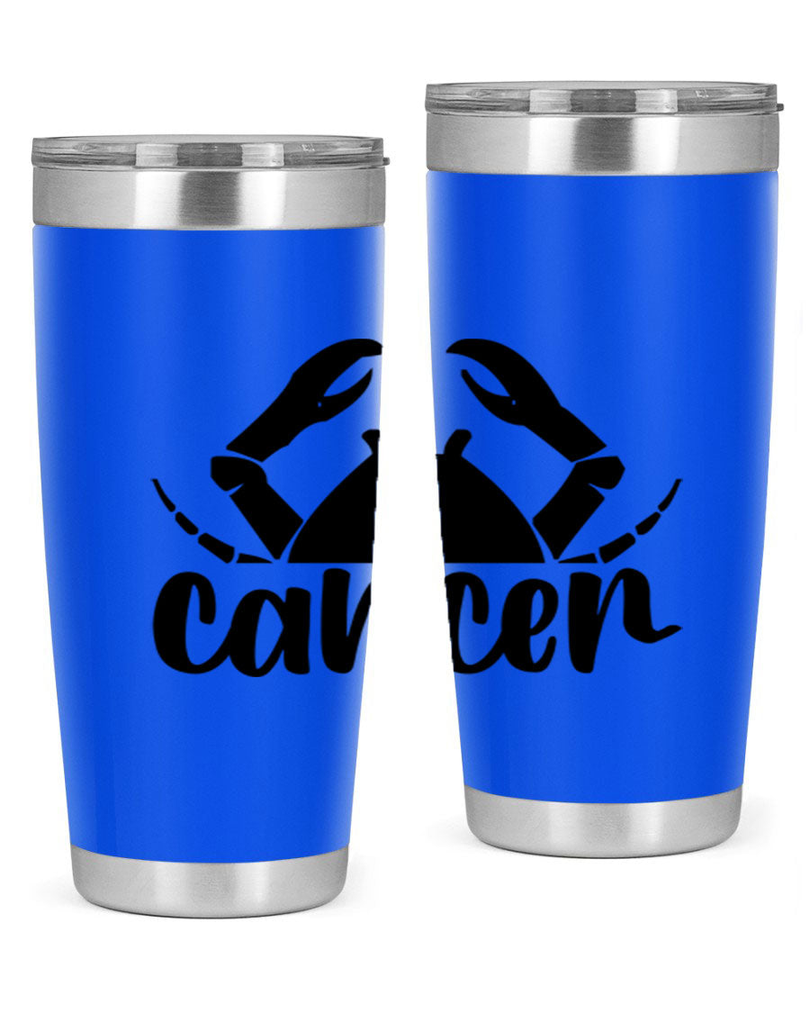 Cancer 156# Zodiac Tumbler in stainless steel with a stylish design, perfect for hot and cold beverages.