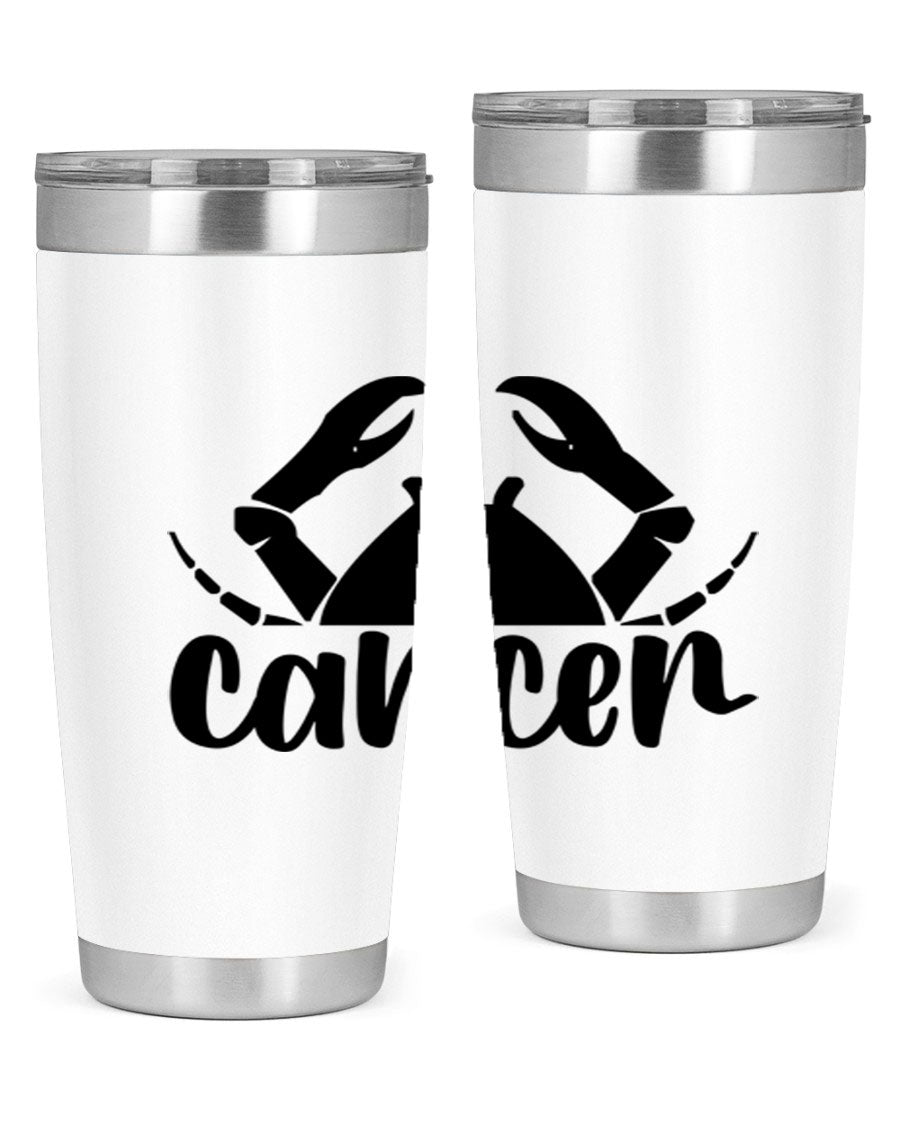 Cancer 156# Zodiac Tumbler in stainless steel with a stylish design, perfect for hot and cold beverages.