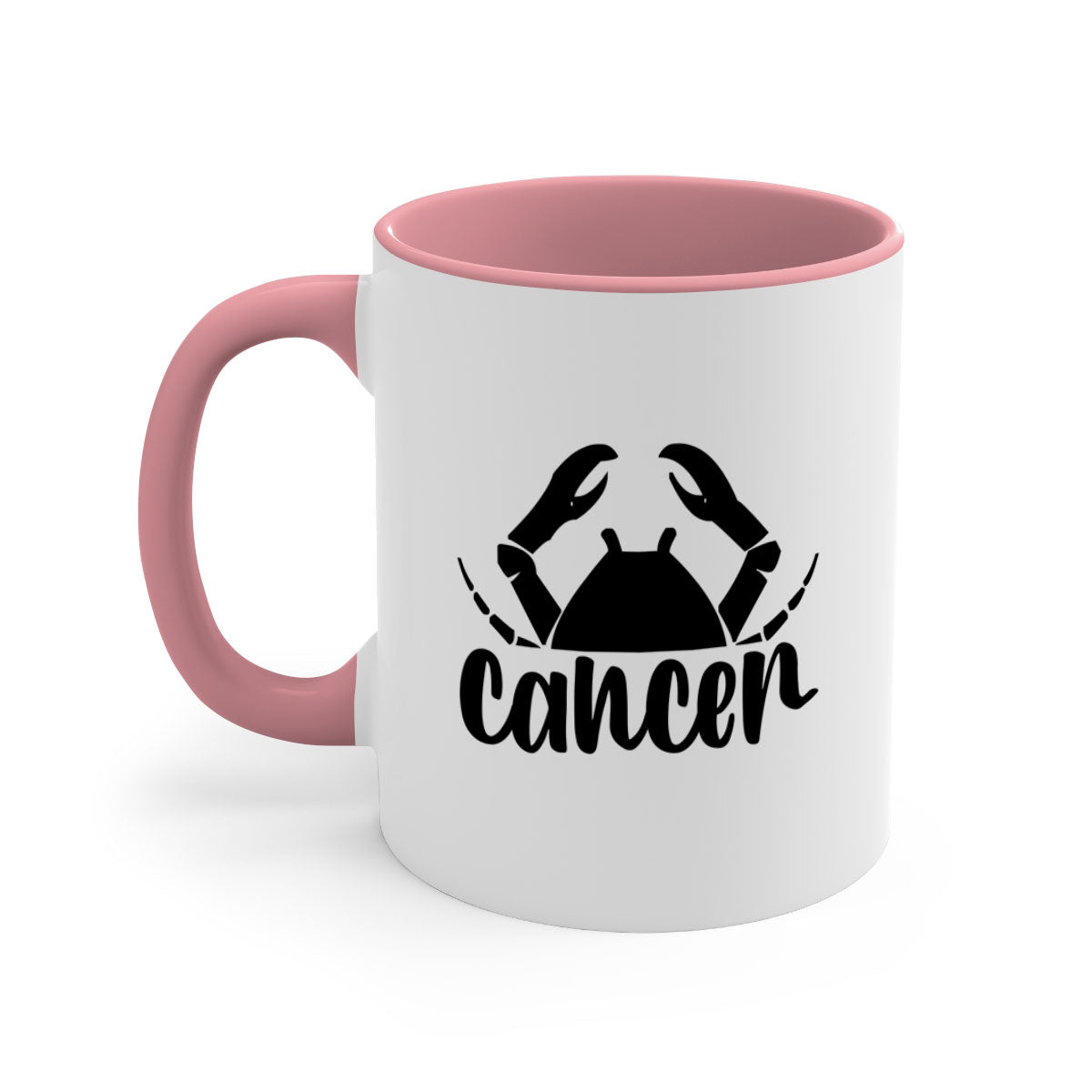 Cancer 156# Zodiac Mug with colored handle and glossy finish, available in multiple colors and sizes.