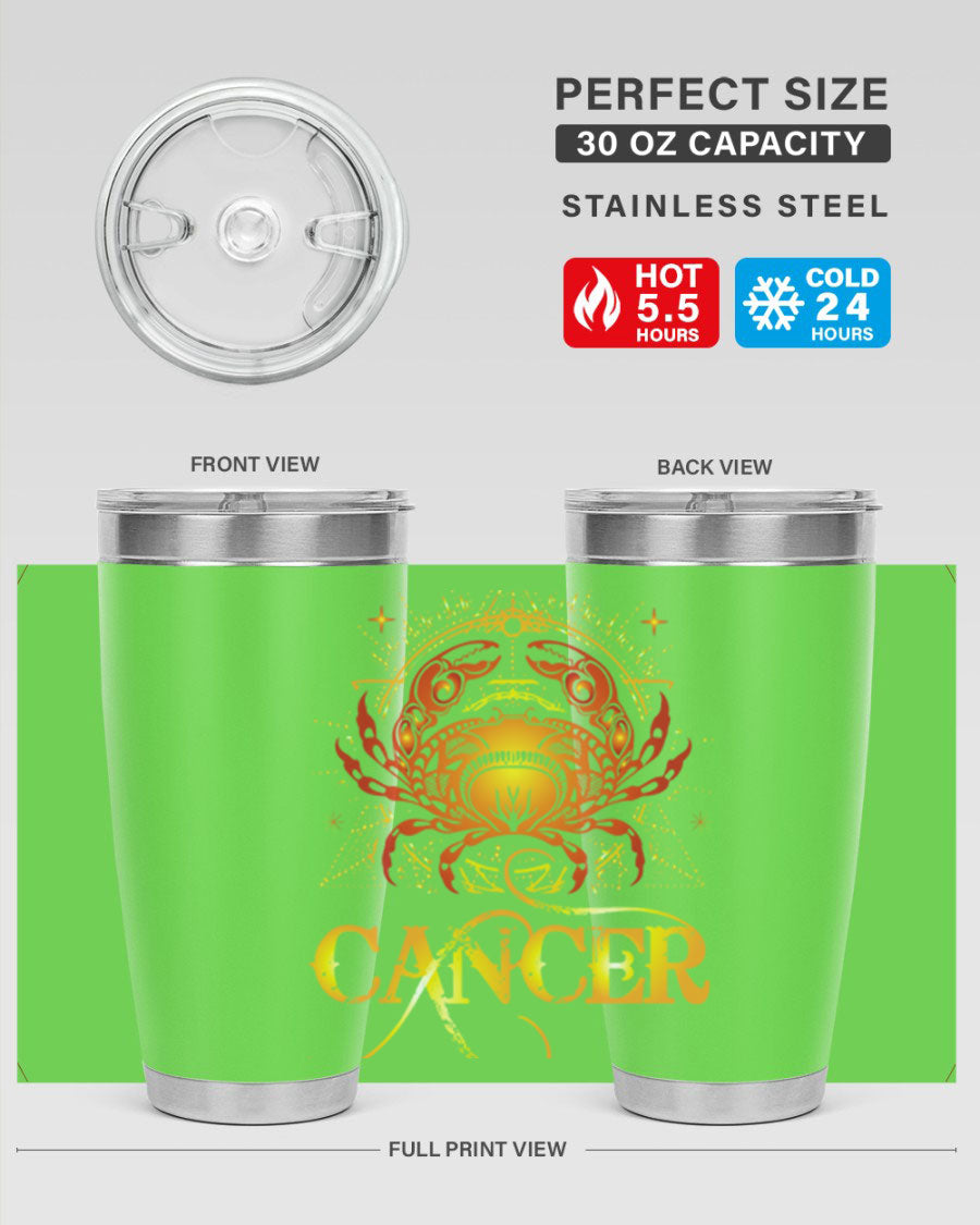 Cancer 163# Tumbler featuring a double wall vacuum stainless steel design, perfect for hot and cold beverages.