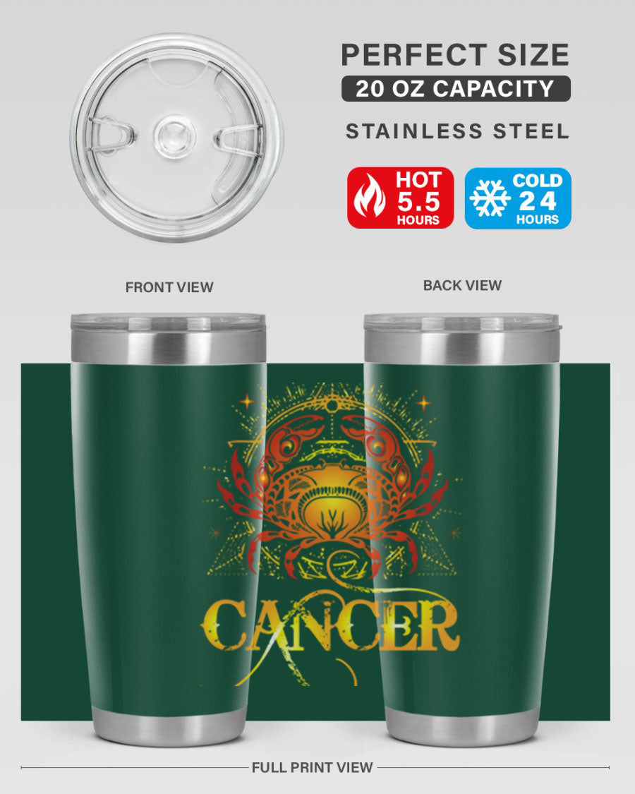 Cancer 163# Tumbler featuring a double wall vacuum stainless steel design, perfect for hot and cold beverages.