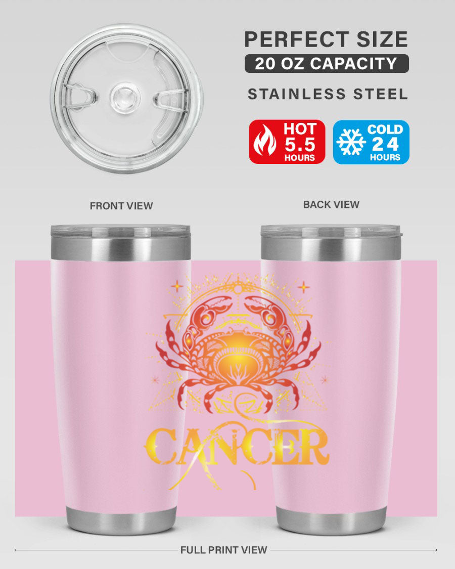 Cancer 163# Tumbler featuring a double wall vacuum stainless steel design, perfect for hot and cold beverages.