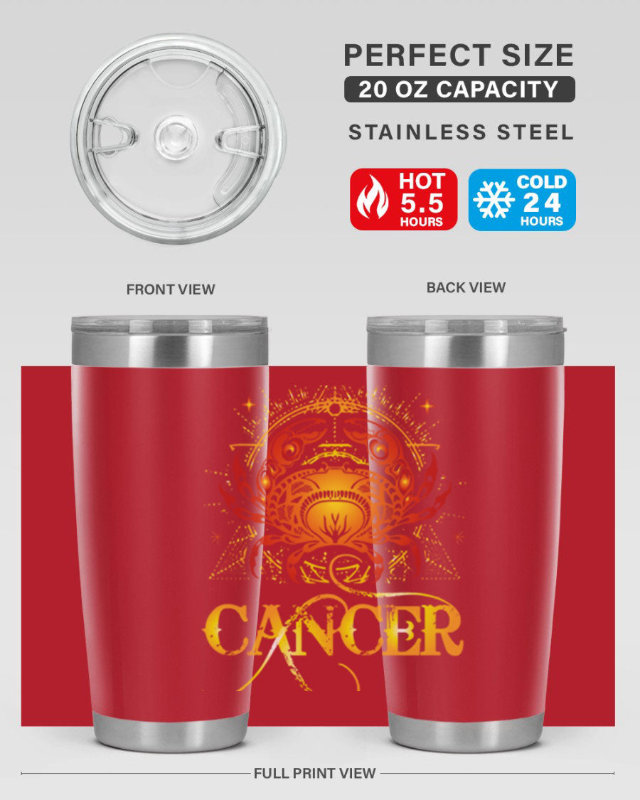 Cancer 163# Tumbler featuring a double wall vacuum stainless steel design, perfect for hot and cold beverages.