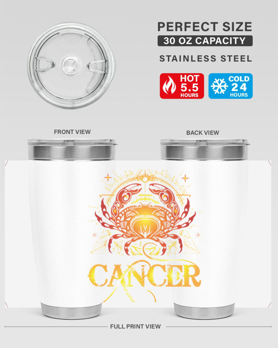 Cancer 163# Tumbler featuring a double wall vacuum stainless steel design, perfect for hot and cold beverages.