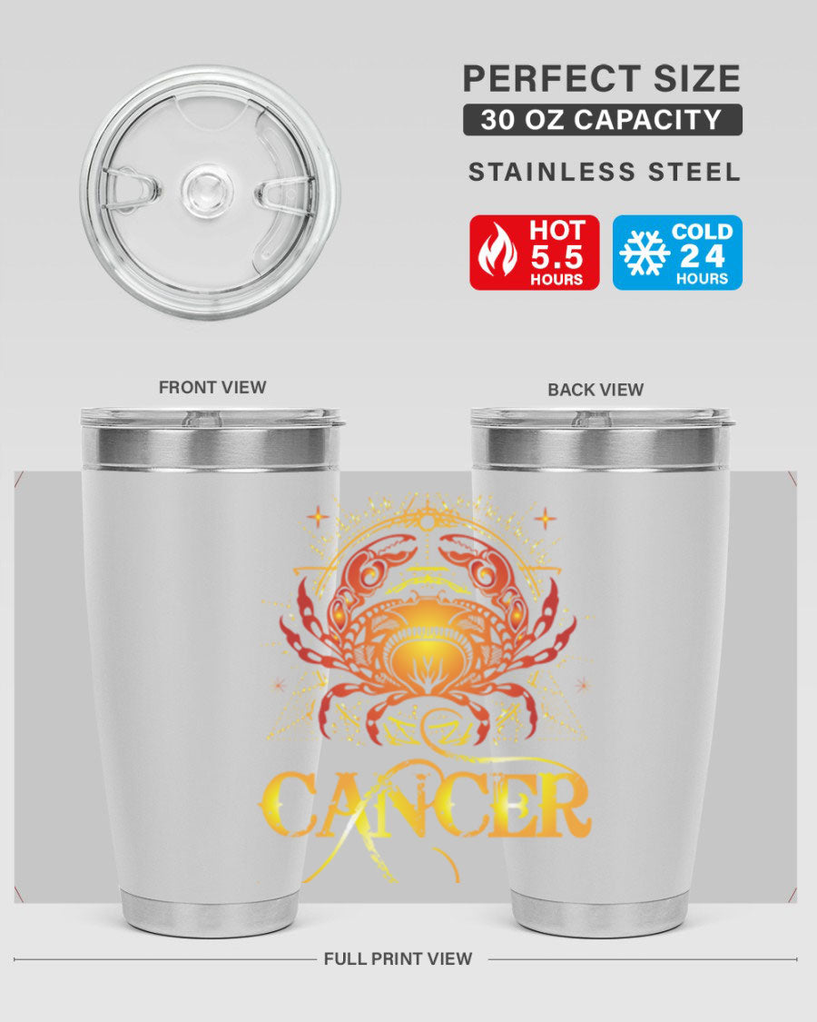 Cancer 163# Tumbler featuring a double wall vacuum stainless steel design, perfect for hot and cold beverages.