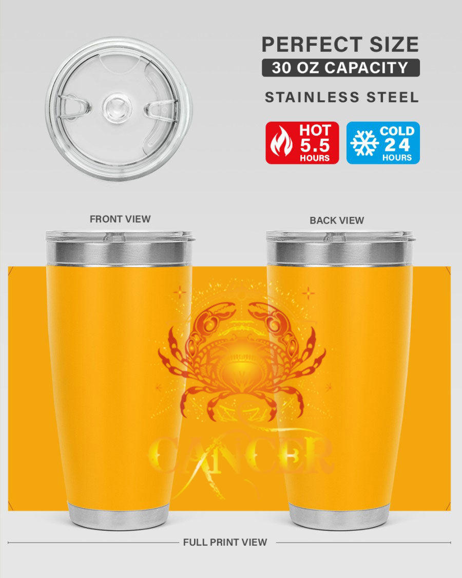 Cancer 163# Tumbler featuring a double wall vacuum stainless steel design, perfect for hot and cold beverages.