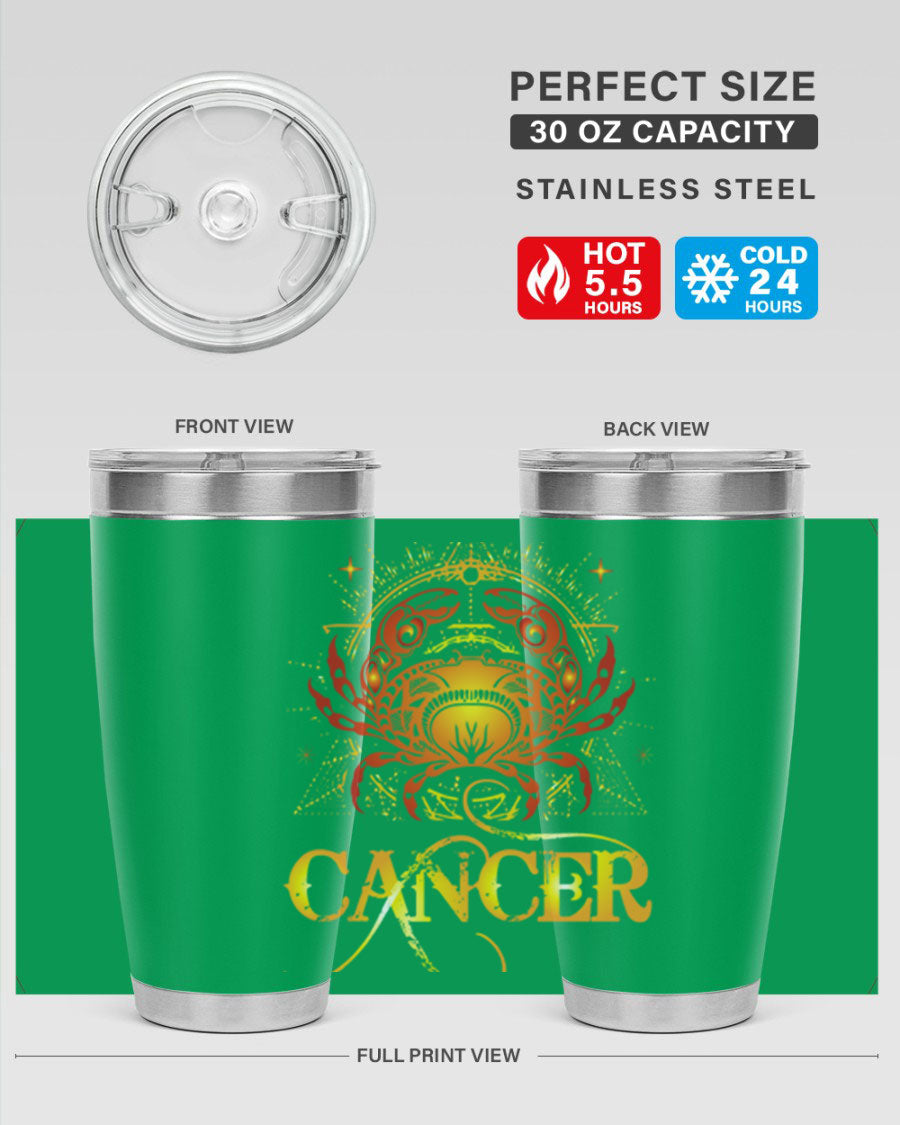 Cancer 163# Tumbler featuring a double wall vacuum stainless steel design, perfect for hot and cold beverages.