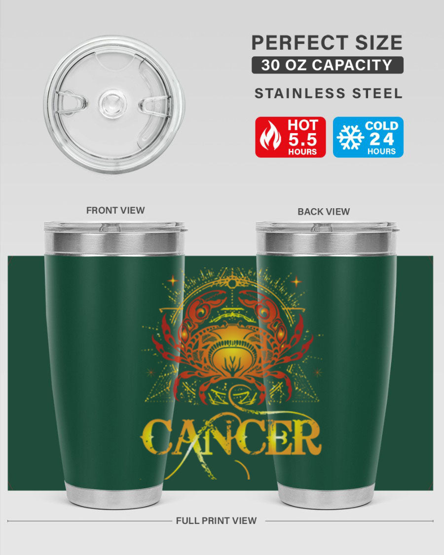 Cancer 163# Tumbler featuring a double wall vacuum stainless steel design, perfect for hot and cold beverages.