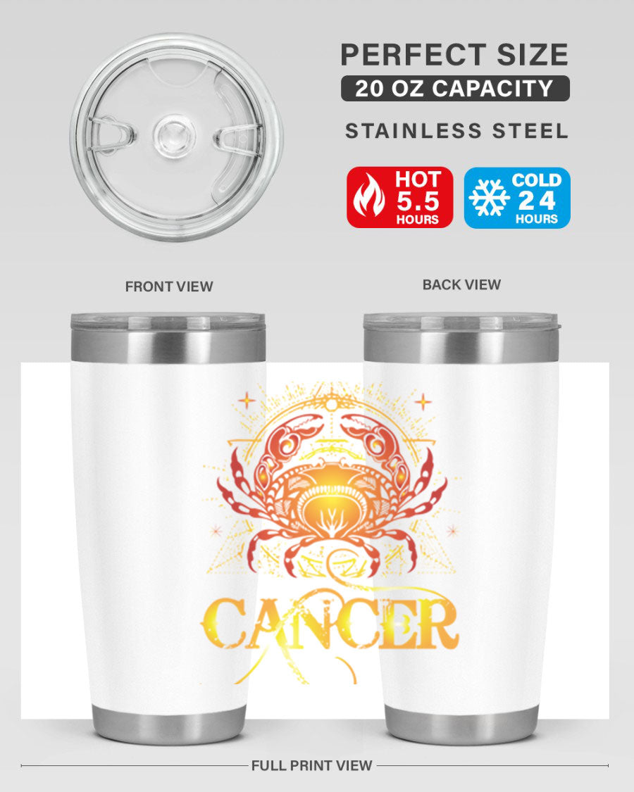 Cancer 163# Tumbler featuring a double wall vacuum stainless steel design, perfect for hot and cold beverages.