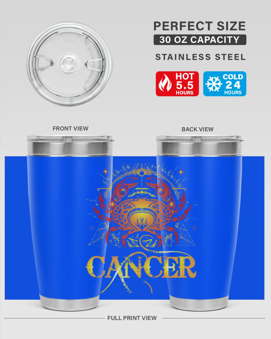 Cancer 163# Tumbler featuring a double wall vacuum stainless steel design, perfect for hot and cold beverages.