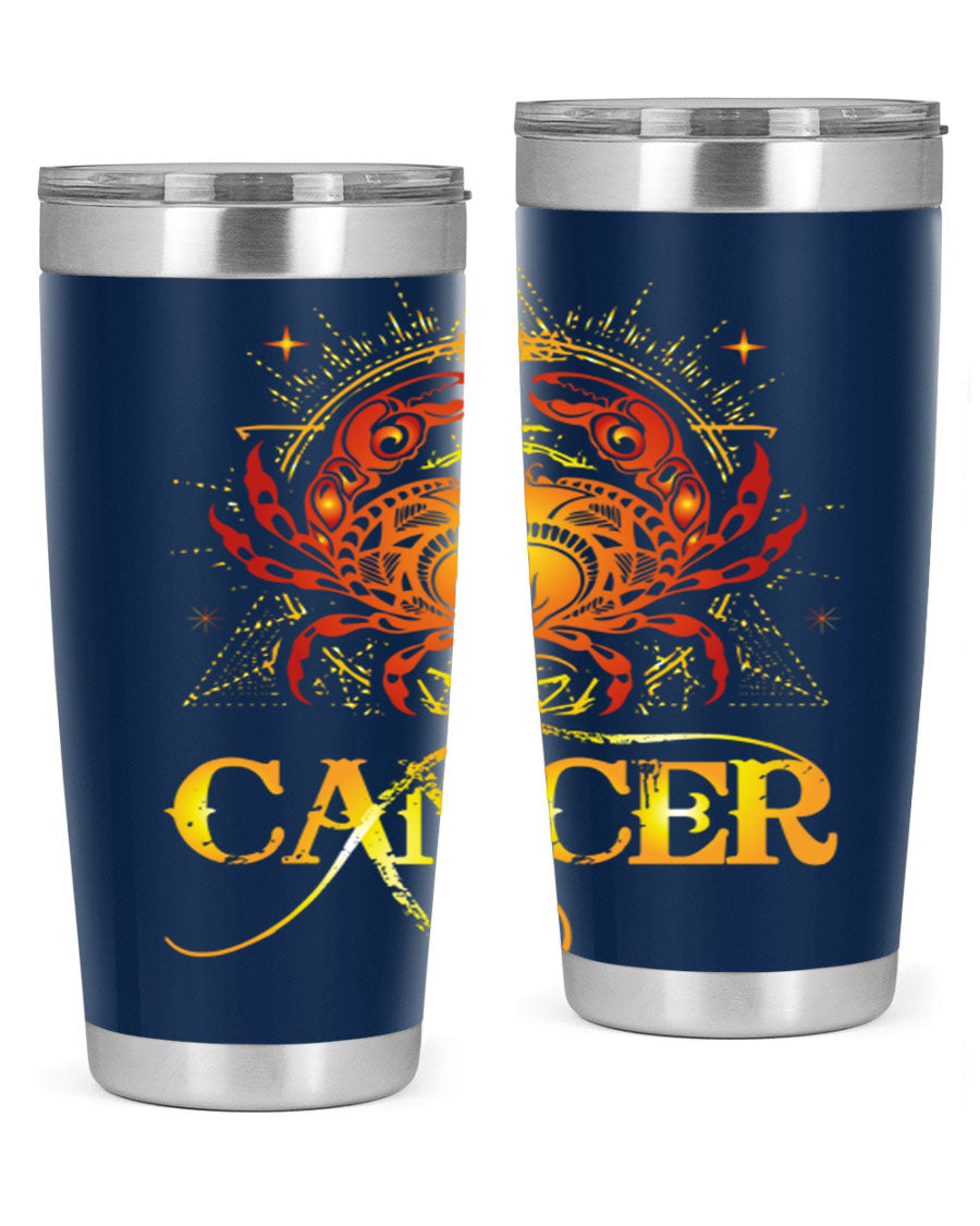 Cancer 163# Tumbler featuring a double wall vacuum stainless steel design, perfect for hot and cold beverages.