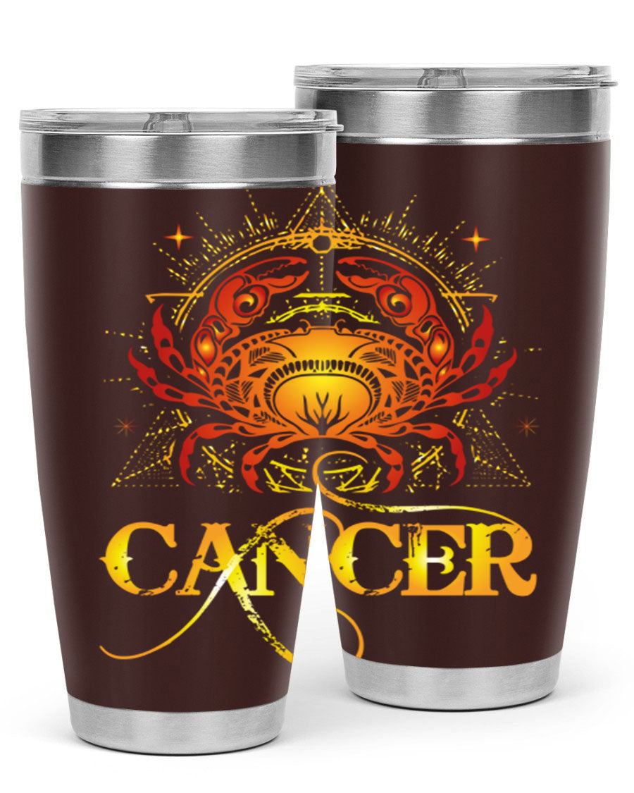 Cancer 163# Tumbler featuring a double wall vacuum stainless steel design, perfect for hot and cold beverages.