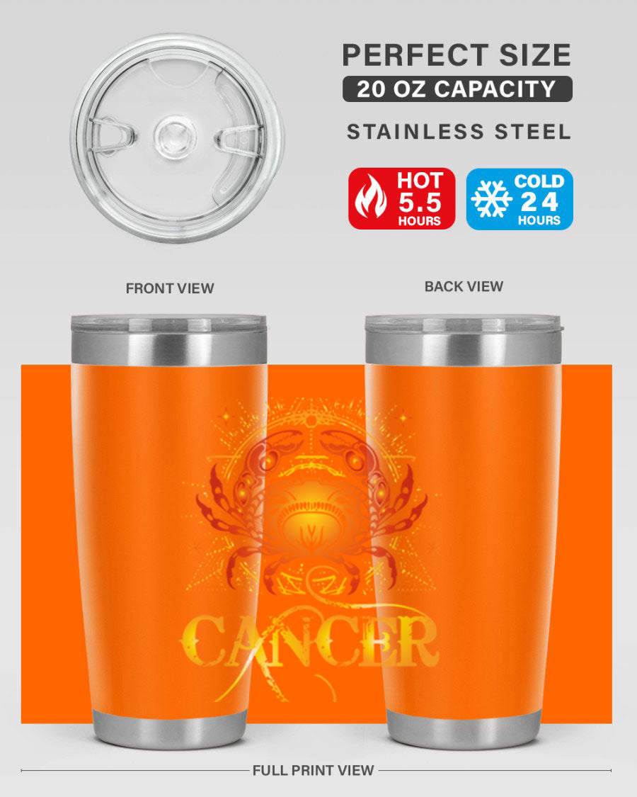 Cancer 163# Tumbler featuring a double wall vacuum stainless steel design, perfect for hot and cold beverages.