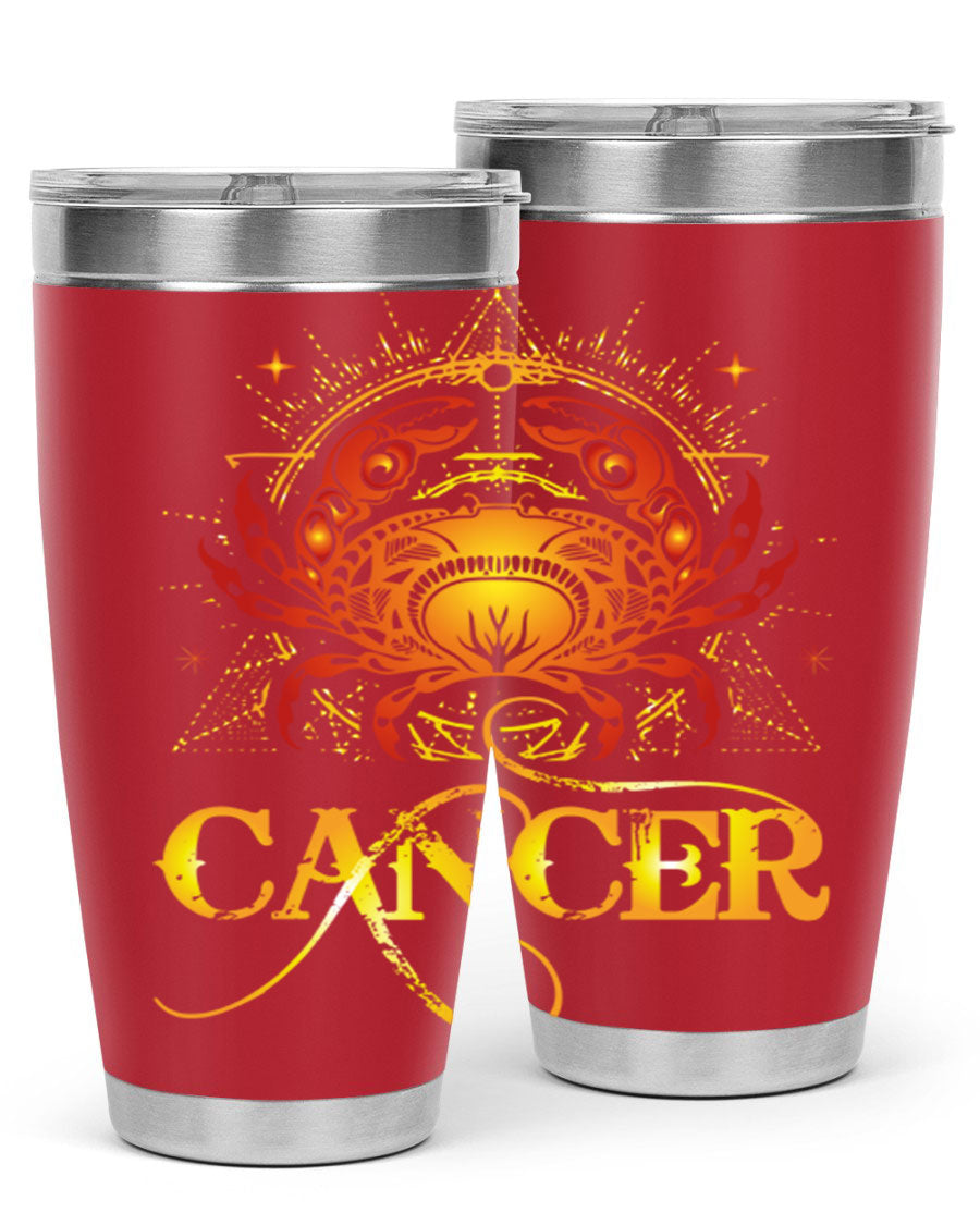 Cancer 163# Tumbler featuring a double wall vacuum stainless steel design, perfect for hot and cold beverages.