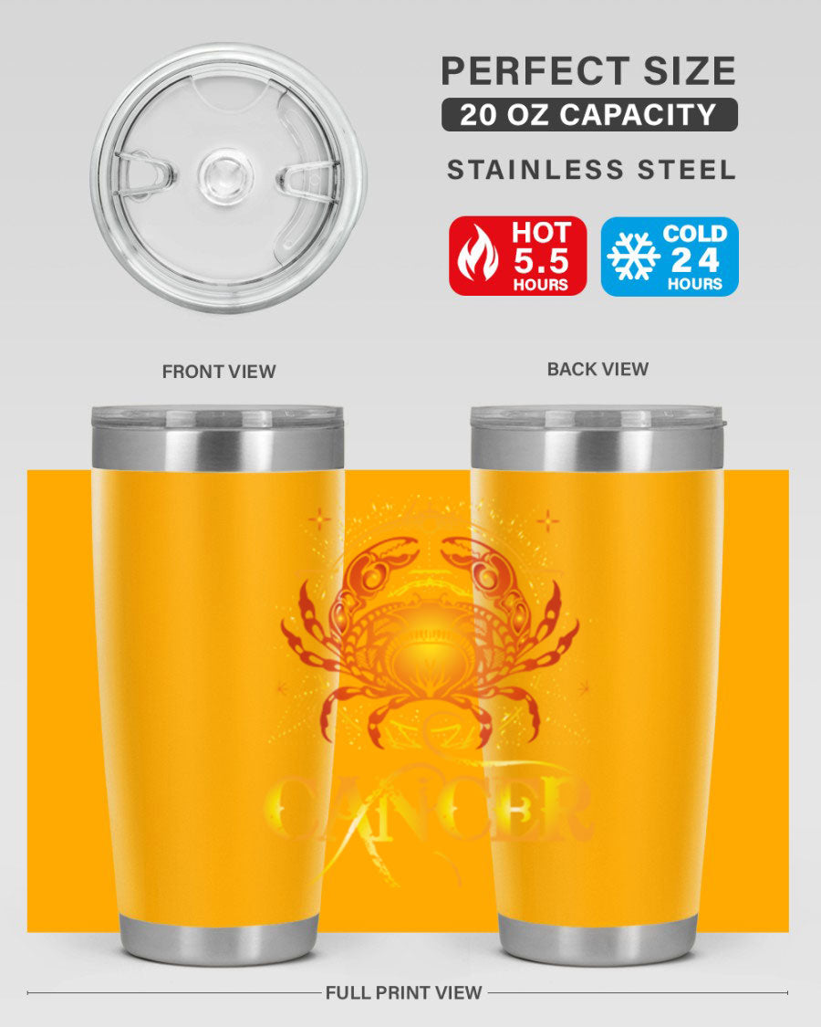 Cancer 163# Tumbler featuring a double wall vacuum stainless steel design, perfect for hot and cold beverages.