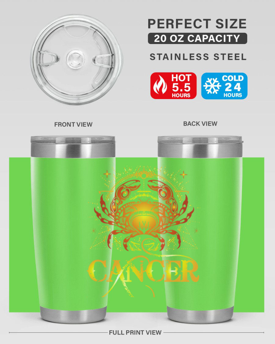 Cancer 163# Tumbler featuring a double wall vacuum stainless steel design, perfect for hot and cold beverages.