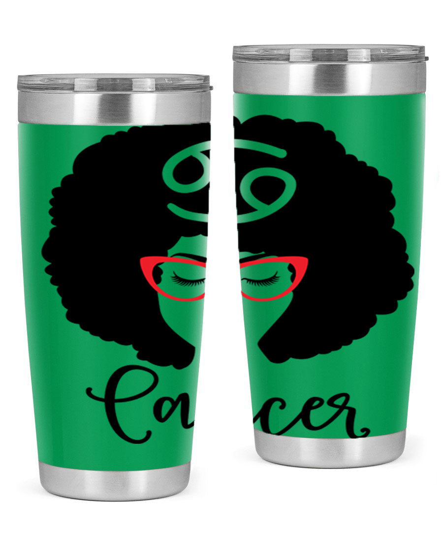 Cancer 164# Zodiac Tumbler in stainless steel with a sleek design, perfect for hot and cold beverages.