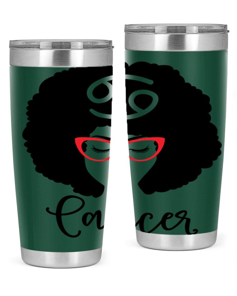 Cancer 164# Zodiac Tumbler in stainless steel with a sleek design, perfect for hot and cold beverages.