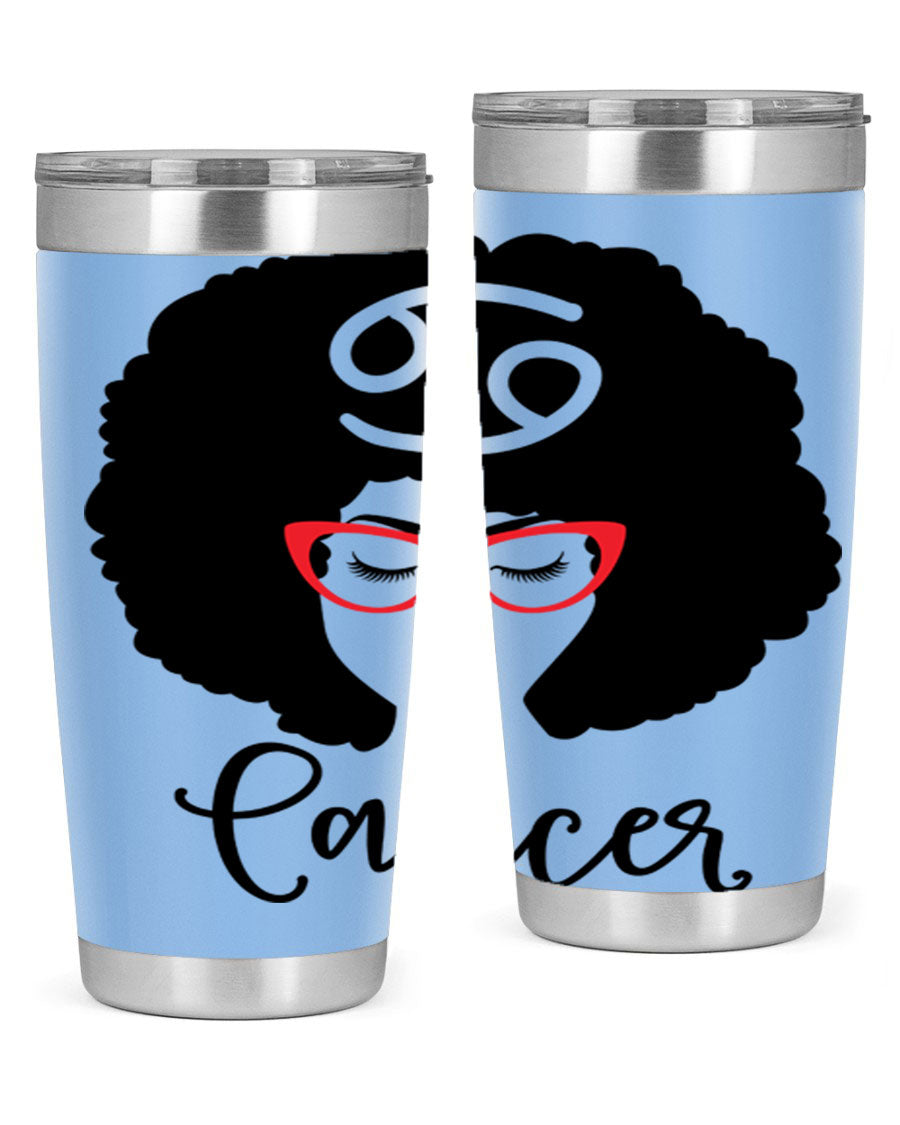 Cancer 164# Zodiac Tumbler in stainless steel with a sleek design, perfect for hot and cold beverages.