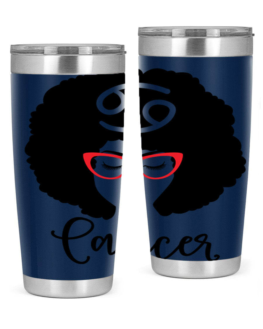 Cancer 164# Zodiac Tumbler in stainless steel with a sleek design, perfect for hot and cold beverages.