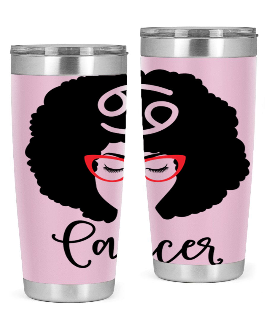 Cancer 164# Zodiac Tumbler in stainless steel with a sleek design, perfect for hot and cold beverages.