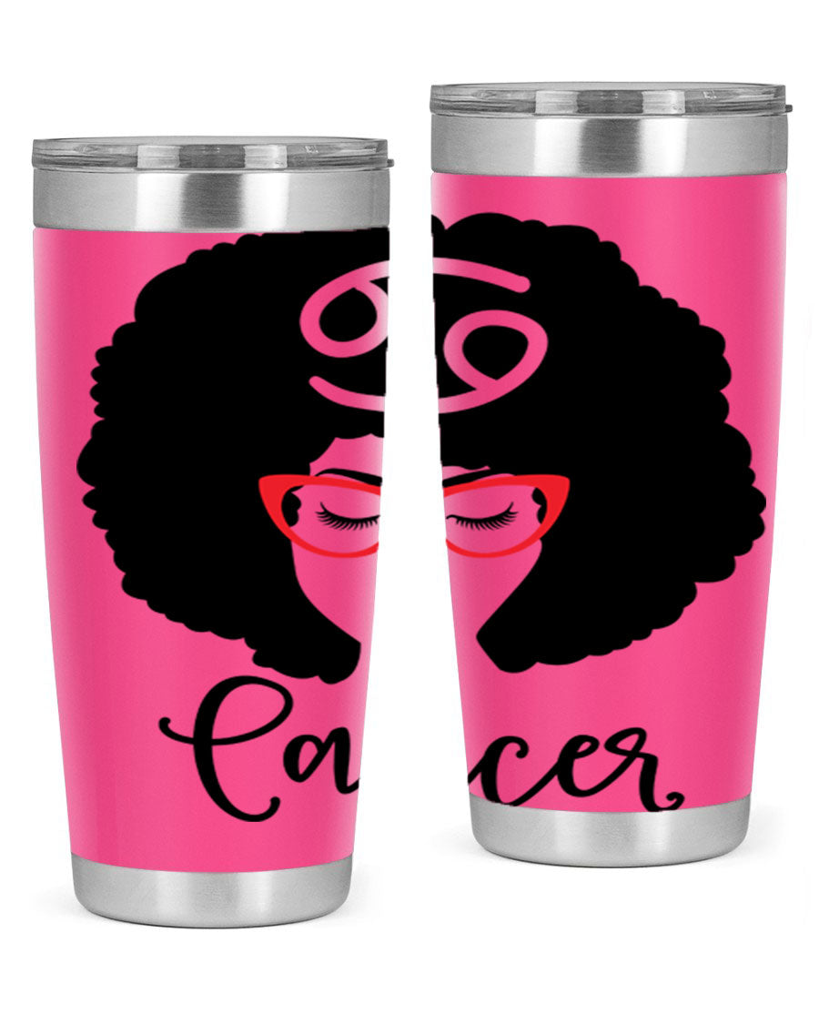 Cancer 164# Zodiac Tumbler in stainless steel with a sleek design, perfect for hot and cold beverages.