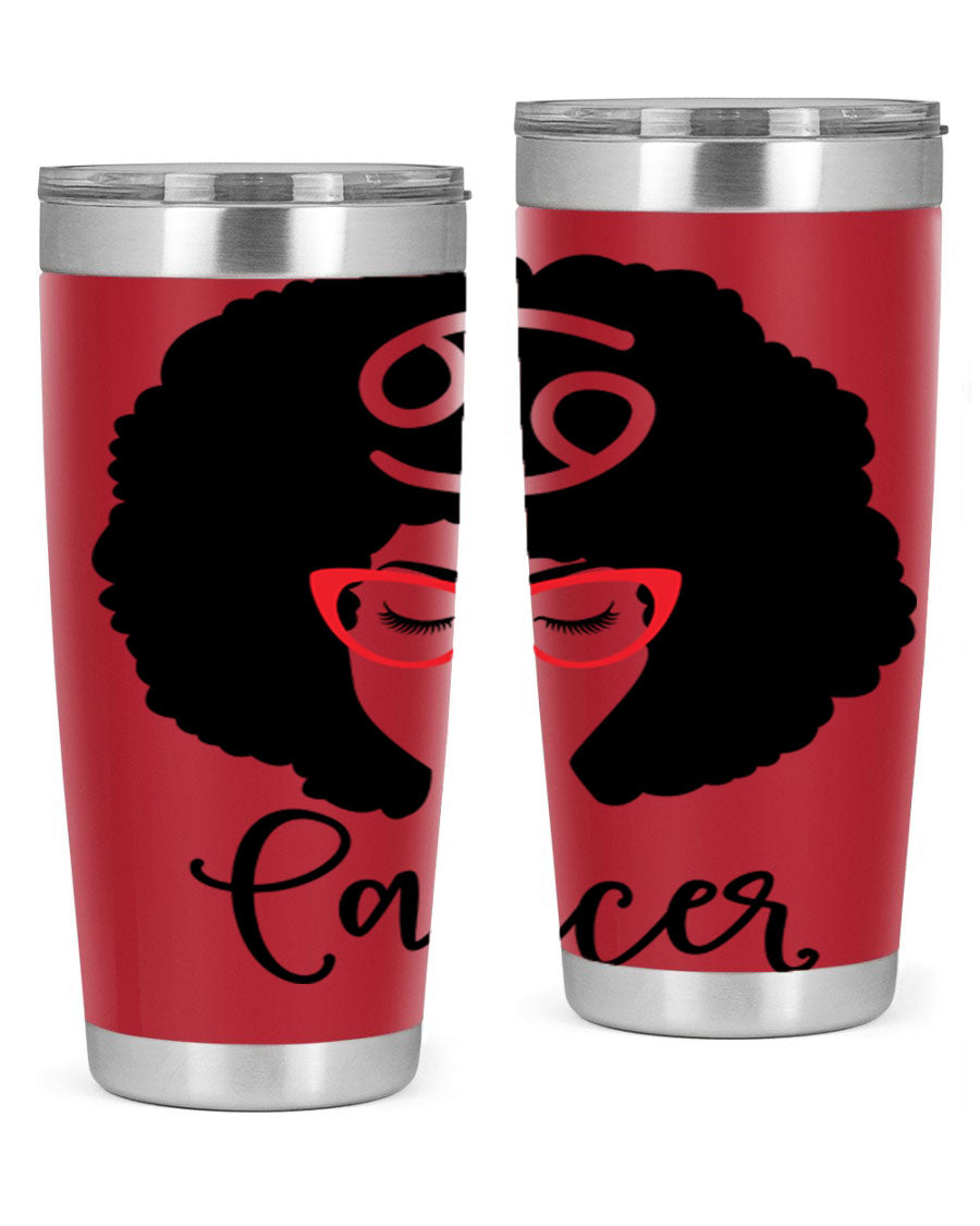 Cancer 164# Zodiac Tumbler in stainless steel with a sleek design, perfect for hot and cold beverages.